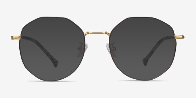 The Path Black Golden TitaniumEyeglass Frames from EyeBuyDirect, with Tinted Lenses