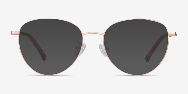 Gaze Rose Gold TitaniumEyeglass Frames from EyeBuyDirect, with Tinted Lenses