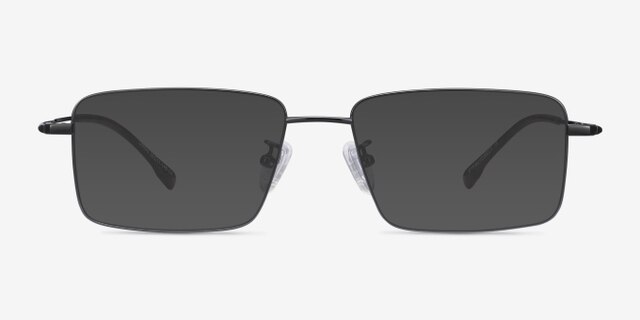 Lands Gunmetal TitaniumEyeglass Frames from EyeBuyDirect, with Tinted Lenses