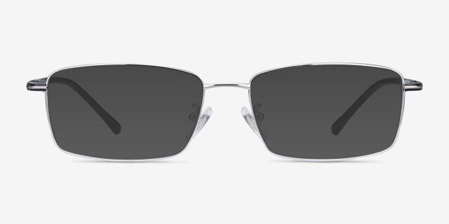 Holmst Silver TitaniumEyeglass Frames from EyeBuyDirect, with Tinted Lenses