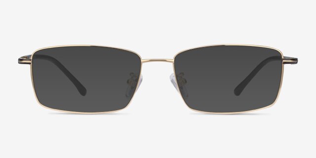 Holmst Golden TitaniumEyeglass Frames from EyeBuyDirect, with Tinted Lenses