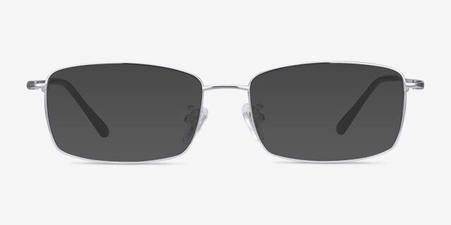 Hobbes Silver TitaniumEyeglass Frames from EyeBuyDirect, with Tinted Lenses