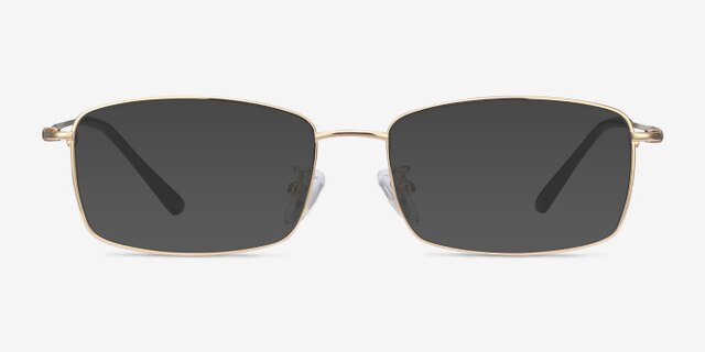 Hobbes Golden TitaniumEyeglass Frames from EyeBuyDirect, with Tinted Lenses