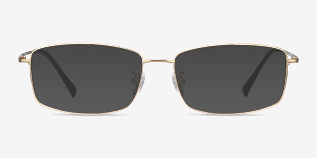 Embark Golden TitaniumEyeglass Frames from EyeBuyDirect, with Tinted Lenses