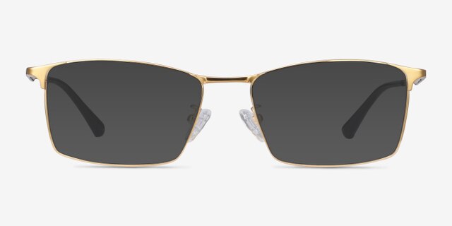 Decider Doré TitaniumMontures de lunettes de vue d'EyeBuyDirect, Avec des Verres Teintés