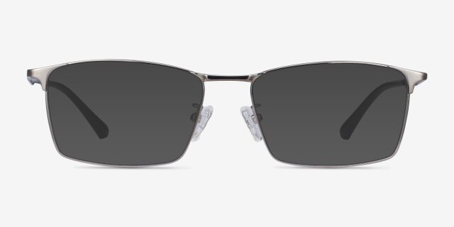 Decider Gunmetal TitaniumEyeglass Frames from EyeBuyDirect, with Tinted Lenses
