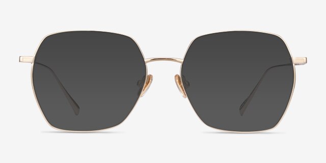 Holistic Gold TitaniumEyeglass Frames from EyeBuyDirect, with Tinted Lenses