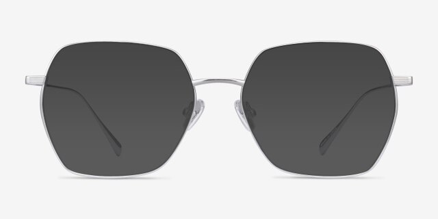 Holistic Silver TitaniumEyeglass Frames from EyeBuyDirect, with Tinted Lenses