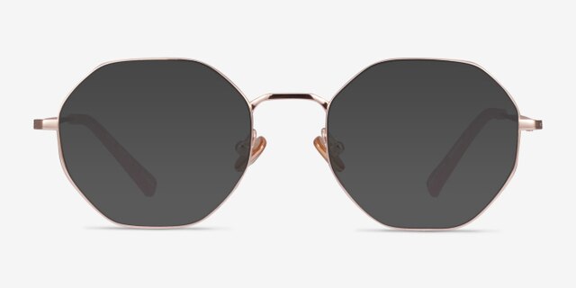 Cecily Rose Gold TitaniumEyeglass Frames from EyeBuyDirect, with Tinted Lenses