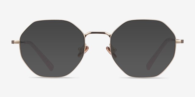 Cecily Gold TitaniumEyeglass Frames from EyeBuyDirect, with Tinted Lenses