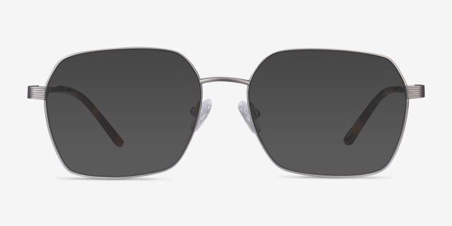 East Gunmetal TitaniumEyeglass Frames from EyeBuyDirect, with Tinted Lenses