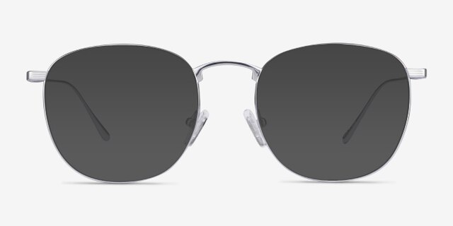 Arbor Silver TitaniumEyeglass Frames from EyeBuyDirect, with Tinted Lenses