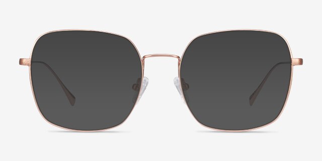 Meteor Rose Gold TitaniumEyeglass Frames from EyeBuyDirect, with Tinted Lenses