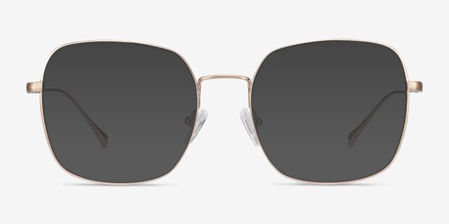 Meteor Gold TitaniumEyeglass Frames from EyeBuyDirect, with Tinted Lenses
