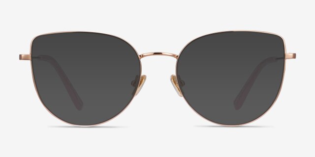 Imani Rose Gold TitaniumEyeglass Frames from EyeBuyDirect, with Tinted Lenses
