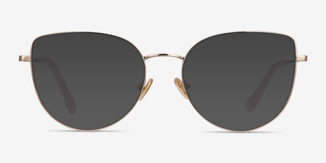 Imani Gold TitaniumEyeglass Frames from EyeBuyDirect, with Tinted Lenses