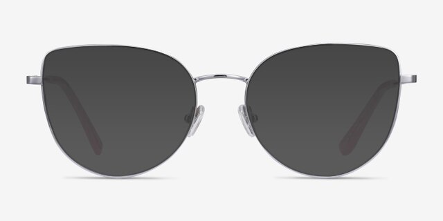Imani Silver TitaniumEyeglass Frames from EyeBuyDirect, with Tinted Lenses