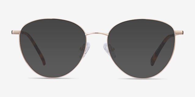 Lila Gold TitaniumEyeglass Frames from EyeBuyDirect, with Tinted Lenses