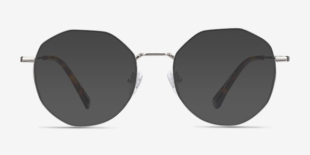 Julia Silver TitaniumEyeglass Frames from EyeBuyDirect, with Tinted Lenses