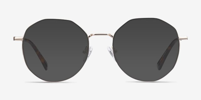 Julia Gold TitaniumEyeglass Frames from EyeBuyDirect, with Tinted Lenses