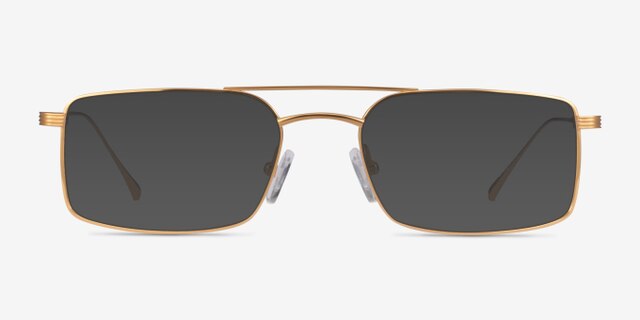 Johnson Gold TitaniumEyeglass Frames from EyeBuyDirect, with Tinted Lenses