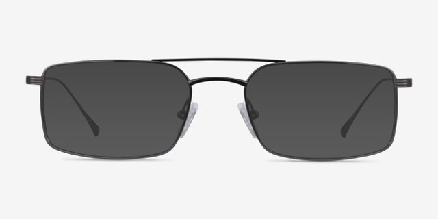 Johnson Dark Gunmetal TitaniumEyeglass Frames from EyeBuyDirect, with Tinted Lenses