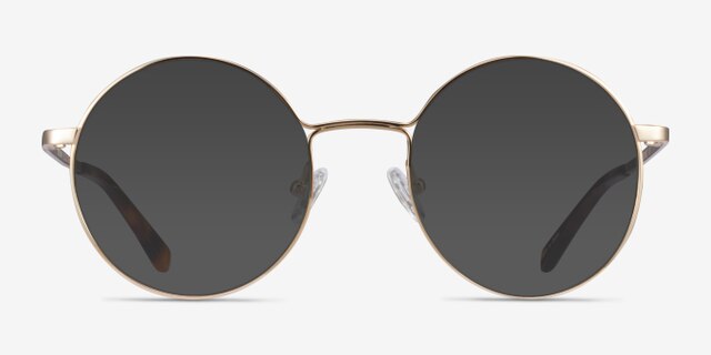 Midtown Gold TitaniumEyeglass Frames from EyeBuyDirect, with Tinted Lenses