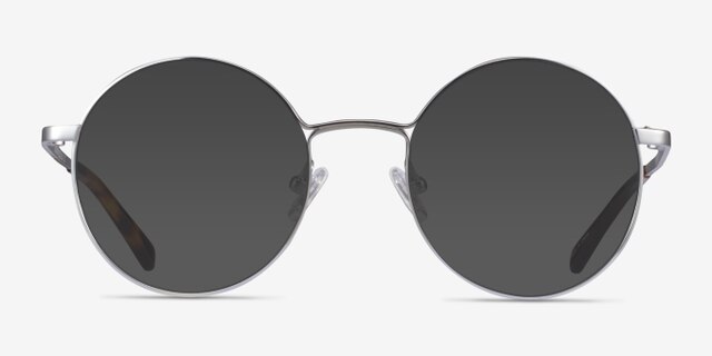 Midtown Silver TitaniumEyeglass Frames from EyeBuyDirect, with Tinted Lenses