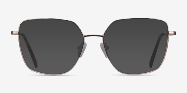 Bessie Gold TitaniumEyeglass Frames from EyeBuyDirect, with Tinted Lenses