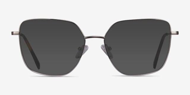 Bessie Silver TitaniumEyeglass Frames from EyeBuyDirect, with Tinted Lenses