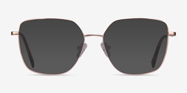 Bessie Rose Gold TitaniumEyeglass Frames from EyeBuyDirect, with Tinted Lenses