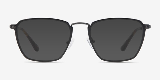 Astronomy Matte Black TitaniumEyeglass Frames from EyeBuyDirect, with Tinted Lenses