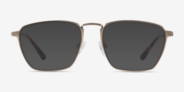 Astronomy Matte Gold TitaniumEyeglass Frames from EyeBuyDirect, with Tinted Lenses
