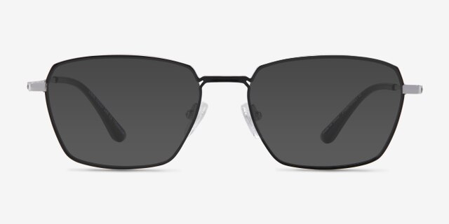 Eren Black Silver TitaniumEyeglass Frames from EyeBuyDirect, with Tinted Lenses