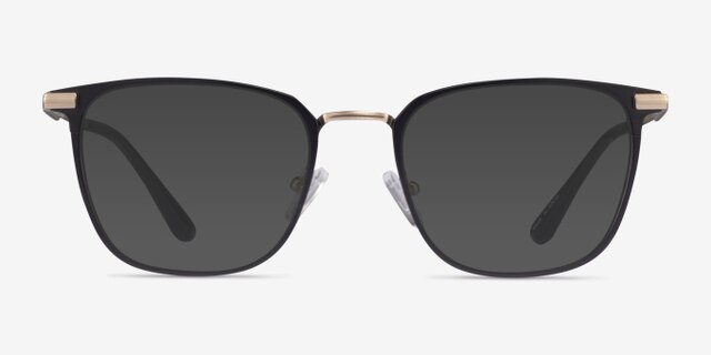 Pond Matte Black TitaniumEyeglass Frames from EyeBuyDirect, with Tinted Lenses