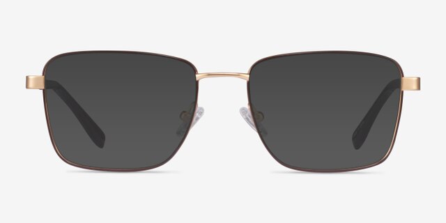 Bolton Gold Brown TitaniumEyeglass Frames from EyeBuyDirect, with Tinted Lenses