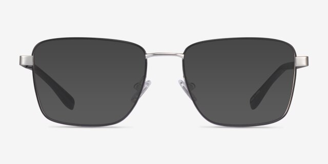 Bolton Silver Black TitaniumEyeglass Frames from EyeBuyDirect, with Tinted Lenses