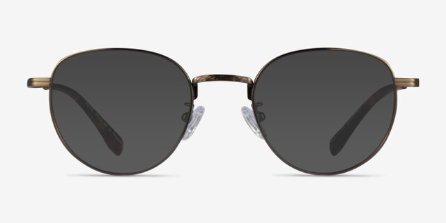 Scottie Bronze TitaniumEyeglass Frames from EyeBuyDirect, with Tinted Lenses