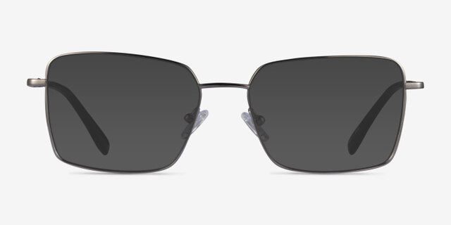 Caspian Silver TitaniumEyeglass Frames from EyeBuyDirect, with Tinted Lenses