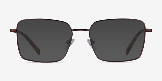 Caspian Coffee TitaniumEyeglass Frames from EyeBuyDirect, with Tinted Lenses