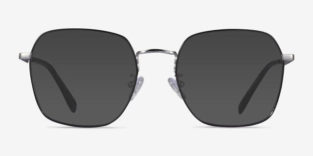 Cassel Black Silver TitaniumEyeglass Frames from EyeBuyDirect, with Tinted Lenses