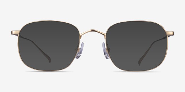 Linus Gold TitaniumEyeglass Frames from EyeBuyDirect, with Tinted Lenses