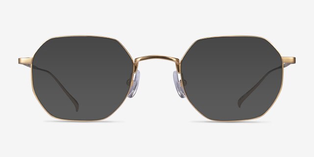 Virgil Gold TitaniumEyeglass Frames from EyeBuyDirect, with Tinted Lenses