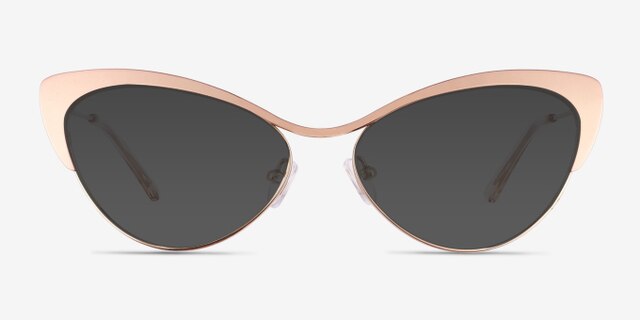 Valerie Shiny Rose Gold TitaniumEyeglass Frames from EyeBuyDirect, with Tinted Lenses