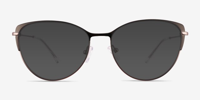 Atlas Shiny Black TitaniumEyeglass Frames from EyeBuyDirect, with Tinted Lenses