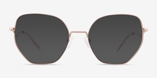 Leo Shiny Rose Gold TitaniumEyeglass Frames from EyeBuyDirect, with Tinted Lenses
