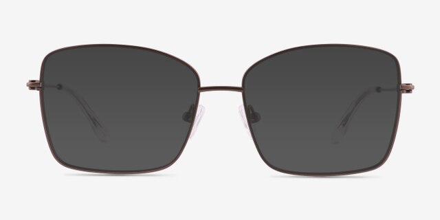Typhon Matte Silver TitaniumEyeglass Frames from EyeBuyDirect, with Tinted Lenses
