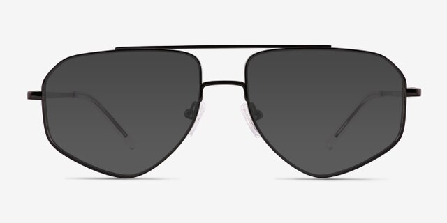 Hercules Shiny Black TitaniumEyeglass Frames from EyeBuyDirect, with Tinted Lenses