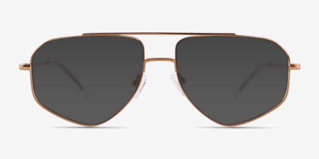 Hercules Shiny Gold TitaniumEyeglass Frames from EyeBuyDirect, with Tinted Lenses