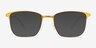 Notus Shiny Gold TitaniumEyeglass Frames from EyeBuyDirect, with Tinted Lenses
